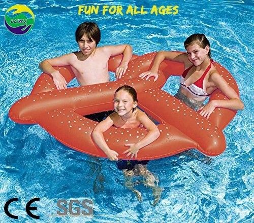 Grand pain eau amusant PVC gonflable pretzel flottant anneau piscine flottants pour adultes