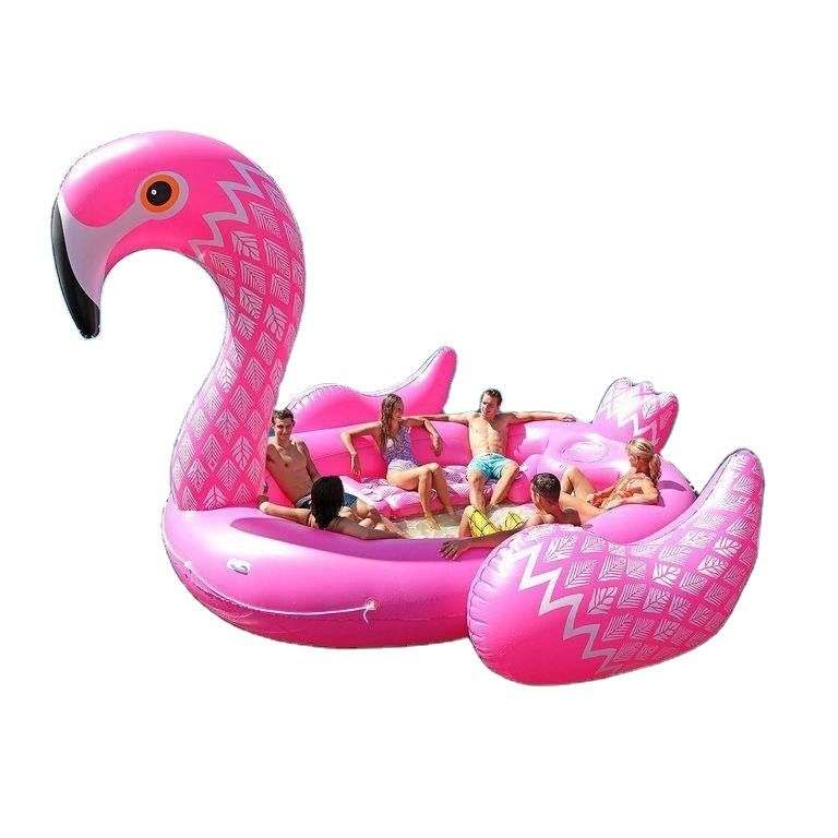 Géant 6 personnes adulte piscine flottante gonflable Famingo jouet radeau d'eau piscine salon flottant
