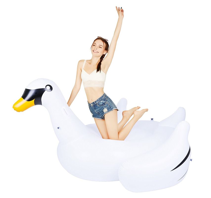 Grand bassin gonflable flottant jouet flottant cygne blanc 190 x 190 x 130 cm