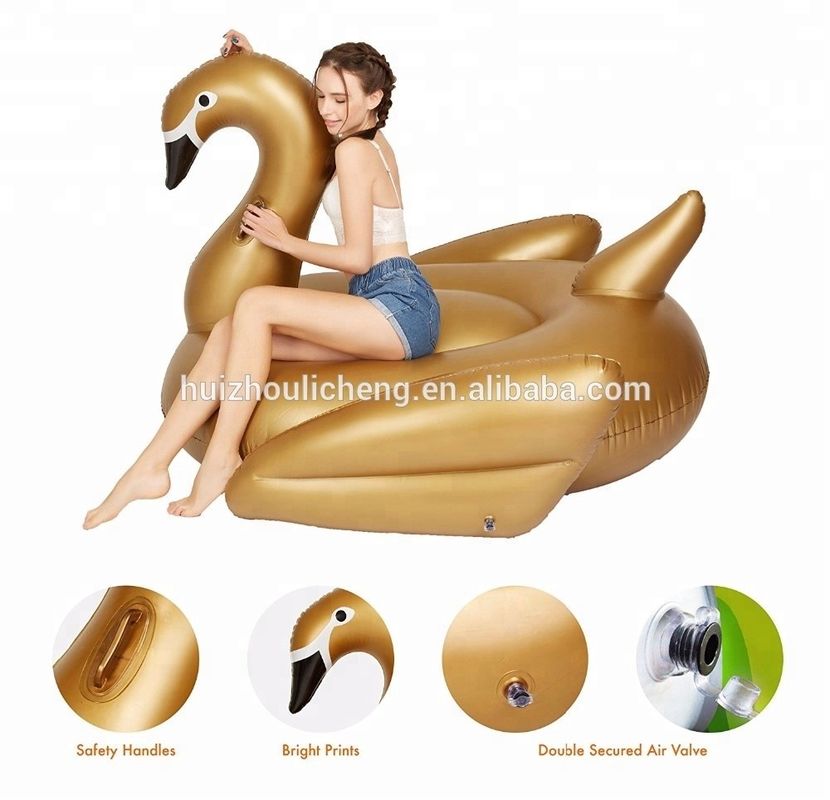 Anneaux de natation gonflables noirs pour les fêtes Flamingo flottants de luxe pour adultes