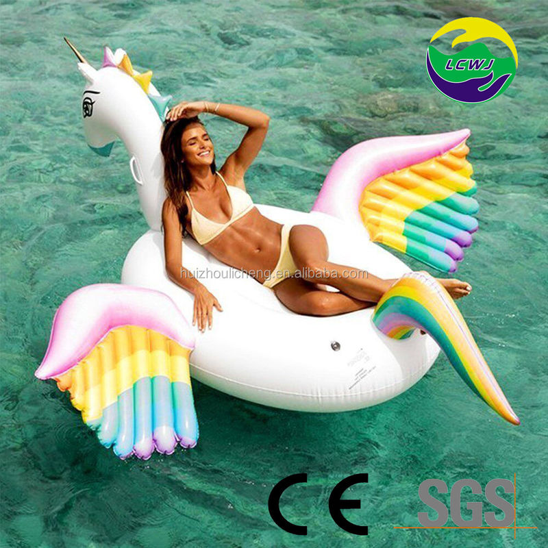 Conduite sur une flotte gonflable géante unicorne 280 x 230 x 135 cm flottante gonflable de plage
