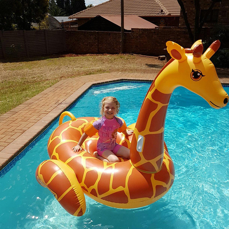 Piscine gonflable avec anneau de natation Giraffe 0,32 mm Décoration flottante Piscine gonflable géante
