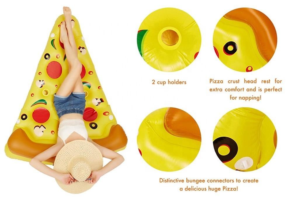 Piscine gonflable extérieure flottante 180 x 130 cm nager l'eau souffler jusqu'à pizza tranche pour le support