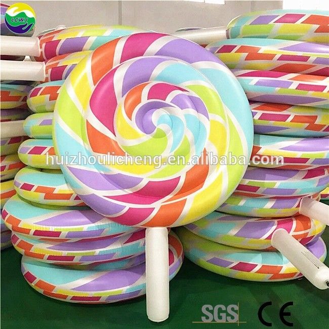 0.3mm Multicolore Grand piscine flotteur gonflable Lollipop piscine flotteur 220 x 150cm