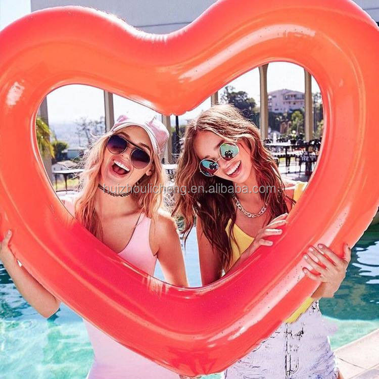 1.5M Float d'eau pour enfants anneau gonflable amour cœur piscine float pour adulte