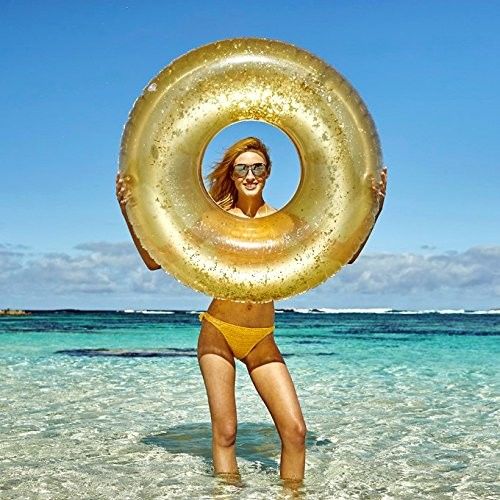 Glitter Gold 100kg Blow Up Ring piscine bague gonflable transparente pour adultes