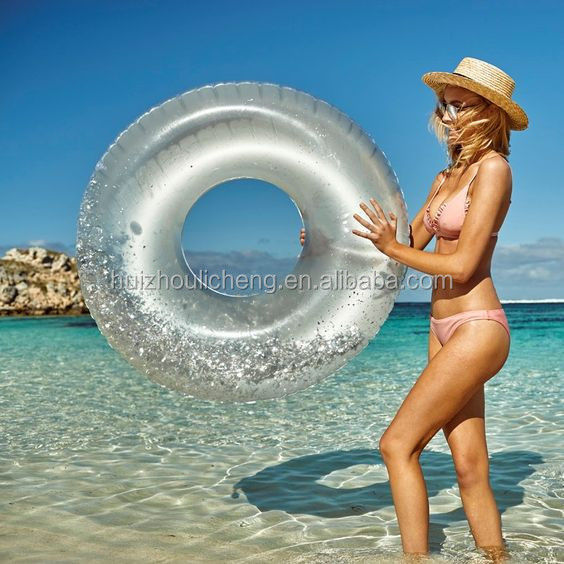 Glitter Gold 100kg Blow Up Ring piscine bague gonflable transparente pour adultes