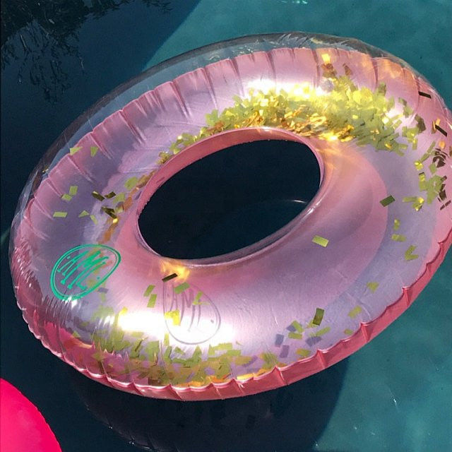 Glitter Gold 100kg Blow Up Ring piscine bague gonflable transparente pour adultes