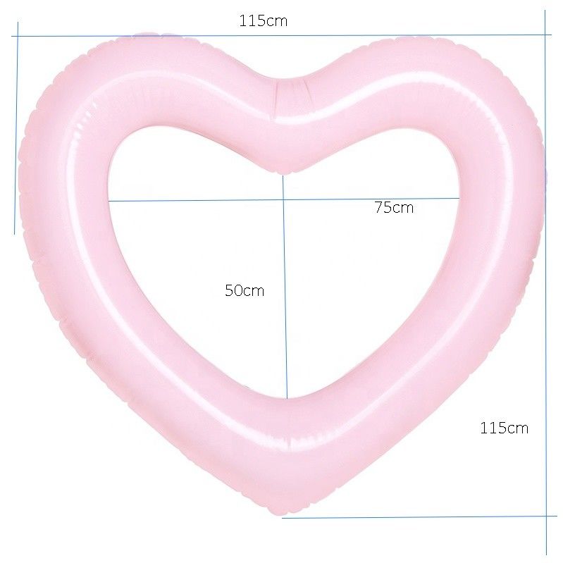 Piscine pour adultes Float Rings gonflables 115 x 115 cm Piscine gonflable en forme de cœur rose