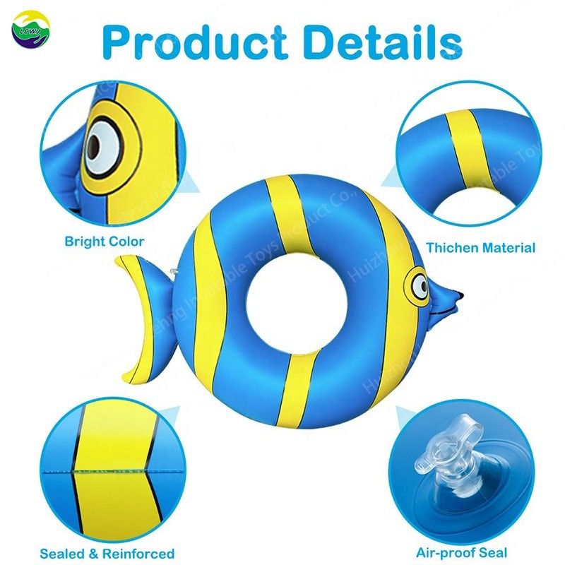 0.25mm gonflable piscine extérieure tube flottant poisson jouets de piscine natation radeau d'eau 8,7 pouces