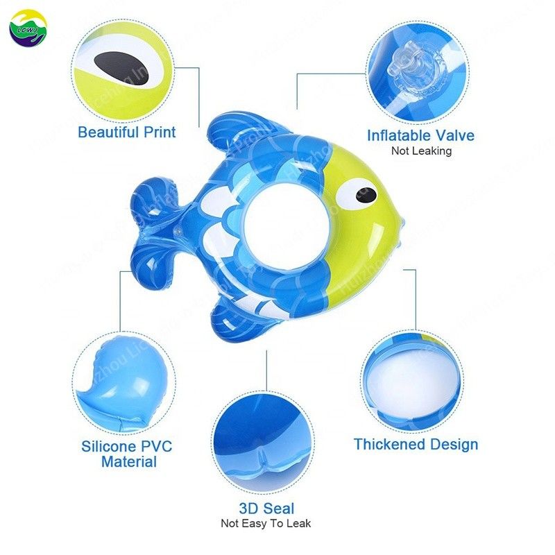0.25mm gonflable piscine extérieure tube flottant poisson jouets de piscine natation radeau d'eau 8,7 pouces