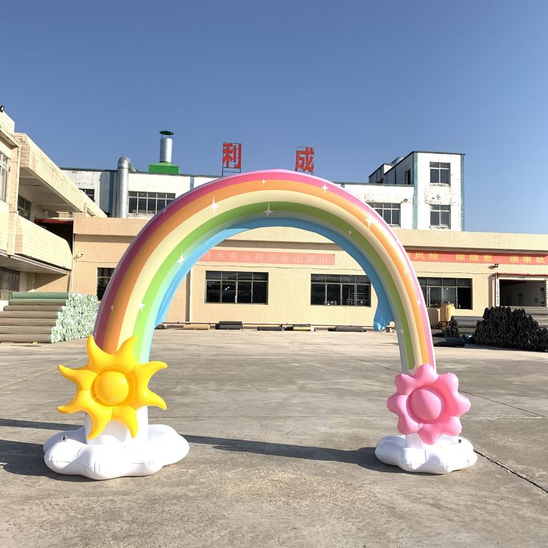 Sprinkler à billes de plage gonflables géant 6 pieds d'eau Rainbow Arc Jouet Pour les nourrissons