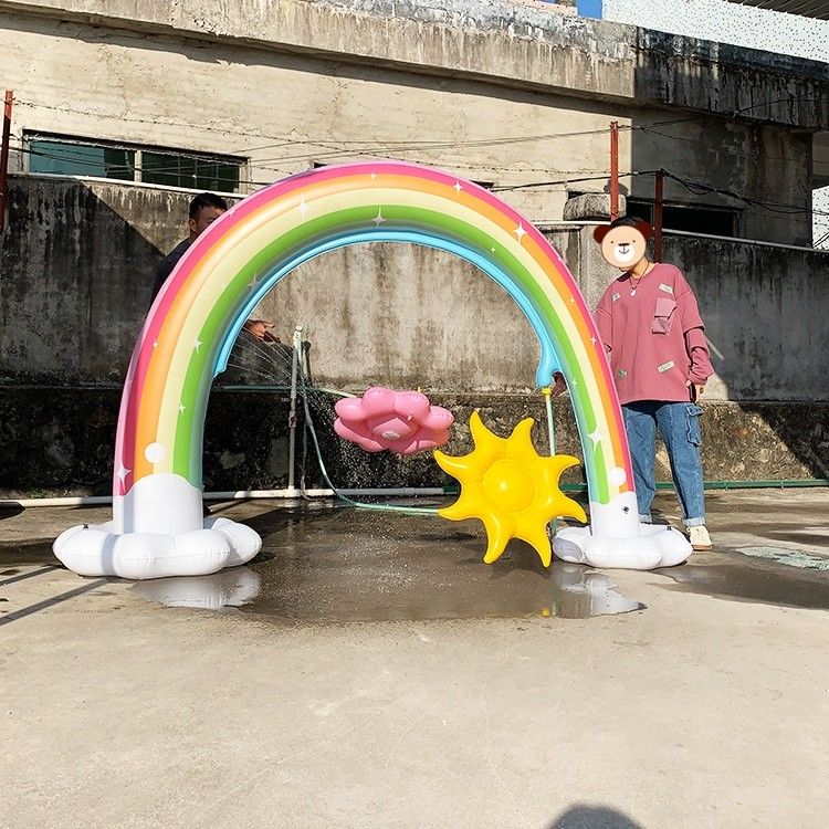 Sprinkler à billes de plage gonflables géant 6 pieds d'eau Rainbow Arc Jouet Pour les nourrissons