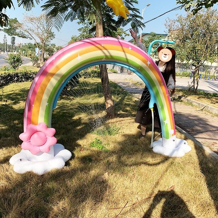 Sprinkler à billes de plage gonflables géant 6 pieds d'eau Rainbow Arc Jouet Pour les nourrissons