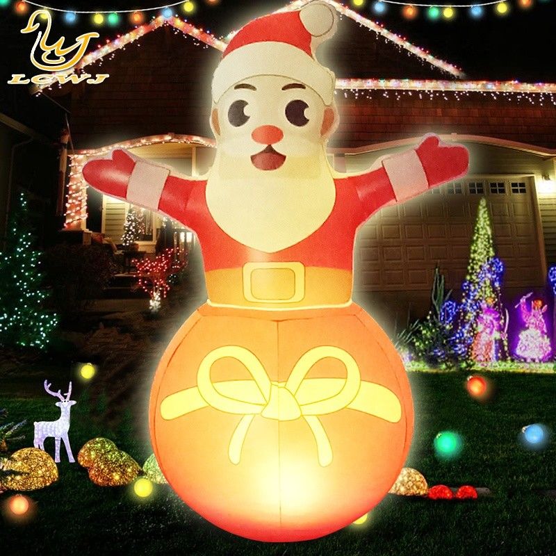 Roly Poly Air Blow Up Père Noël Décorations gonflables avec lumière LED