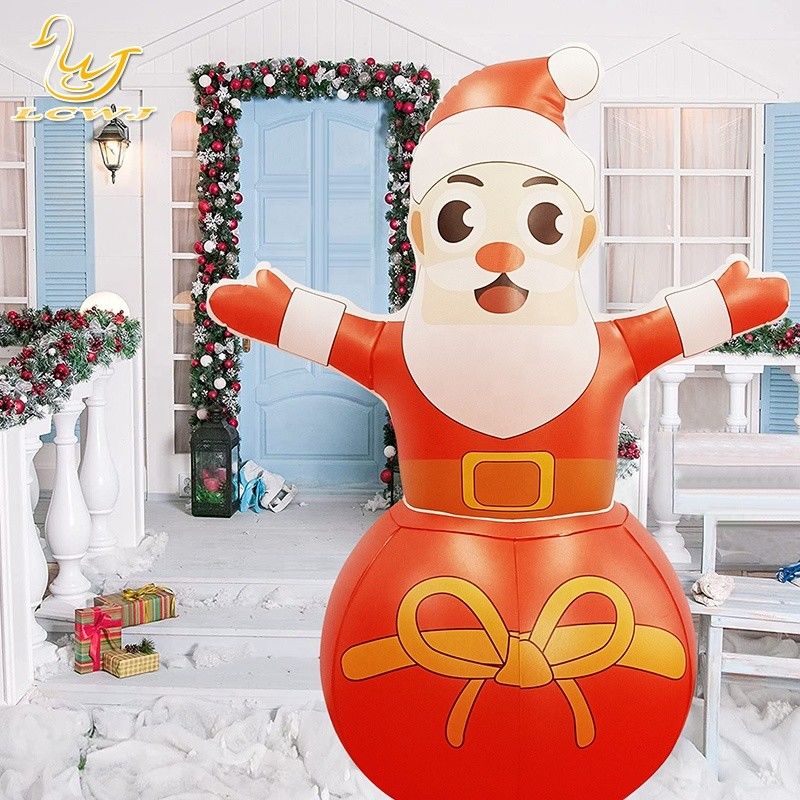 Roly Poly Air Blow Up Père Noël Décorations gonflables avec lumière LED