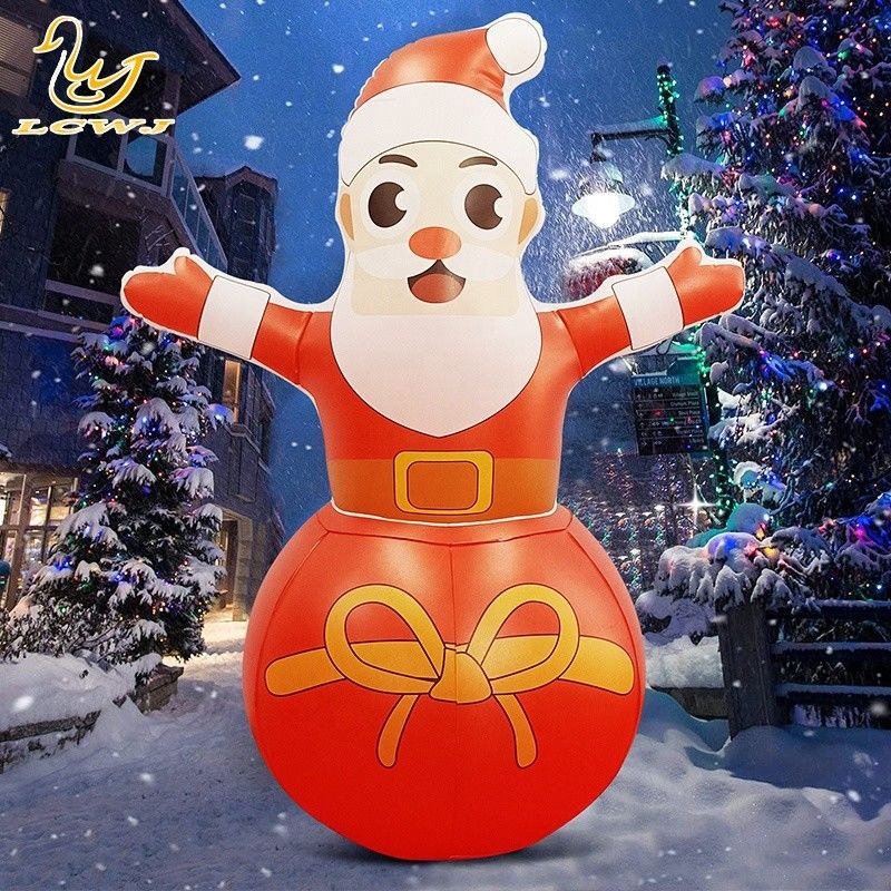 Roly Poly Air Blow Up Père Noël Décorations gonflables avec lumière LED