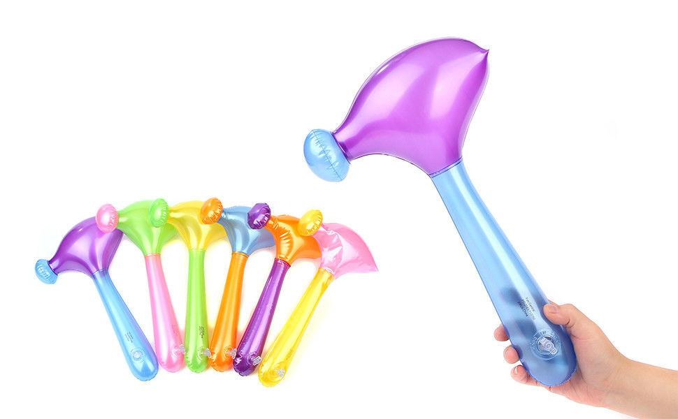 Couleur arc-en-ciel 0,5 kg Jouets gonflables en plastique 0,18 mm Jouet à marteau gonflable
