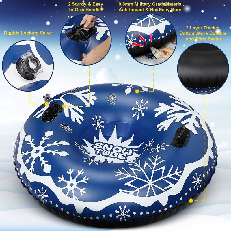 Neige pour adultes Jouets de neige gonflables Tubes gonflables de traîneau de neige à air Traîneau de neige 0,58 mm 0,38 mm