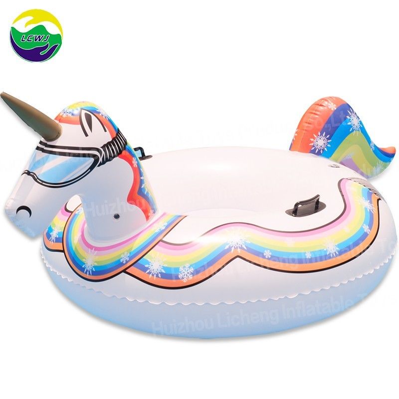 Jouets de neige gonflables en PVC pour l'hiver 190cm Air Unicorn Traîneau de neige pour adultes