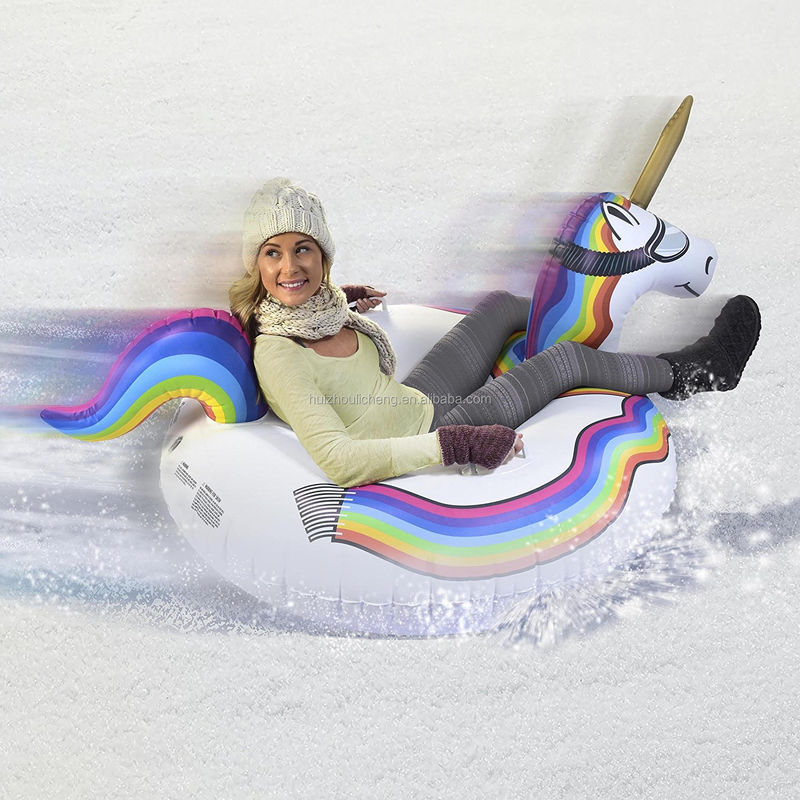 Jouets de neige gonflables en PVC pour l'hiver 190cm Air Unicorn Traîneau de neige pour adultes