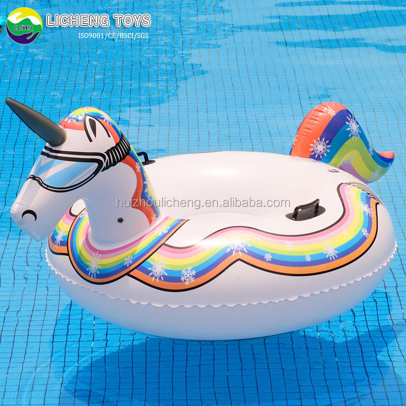Jouets de neige gonflables en PVC pour l'hiver 190cm Air Unicorn Traîneau de neige pour adultes