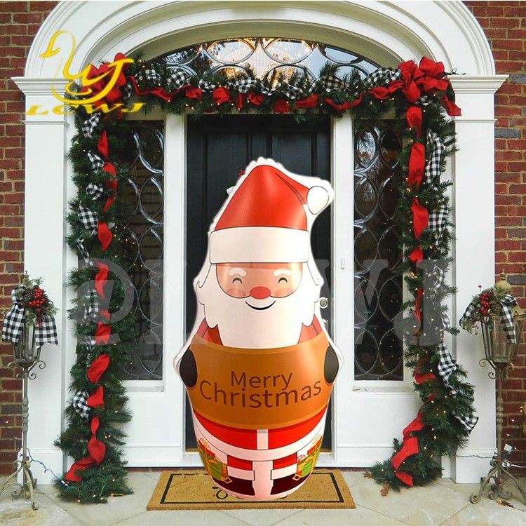 Décoration de jardin de Noël inflatable décorations de père Noël avec lumière LED
