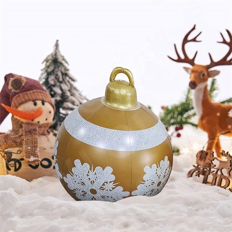0.2mm plastique gonflables jusqu'à la neige traîneau gonflable boule de Noël ornement boules 60cm