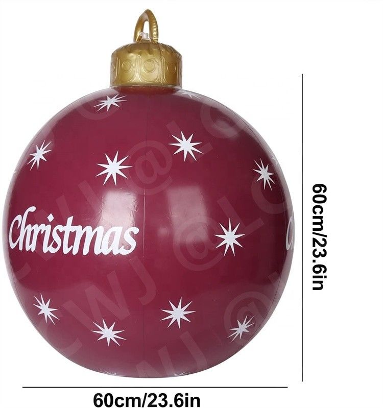 0.2mm plastique gonflables jusqu'à la neige traîneau gonflable boule de Noël ornement boules 60cm