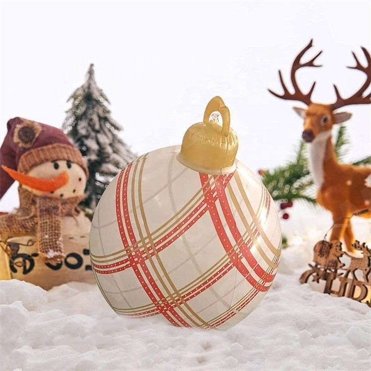 0.2mm plastique gonflables jusqu'à la neige traîneau gonflable boule de Noël ornement boules 60cm