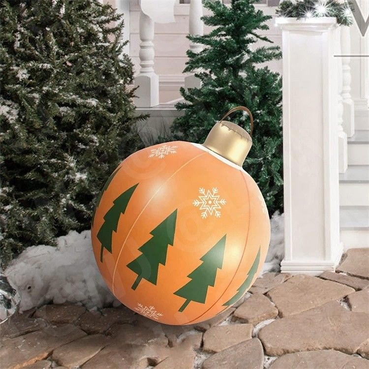 0.2mm plastique gonflables jusqu'à la neige traîneau gonflable boule de Noël ornement boules 60cm