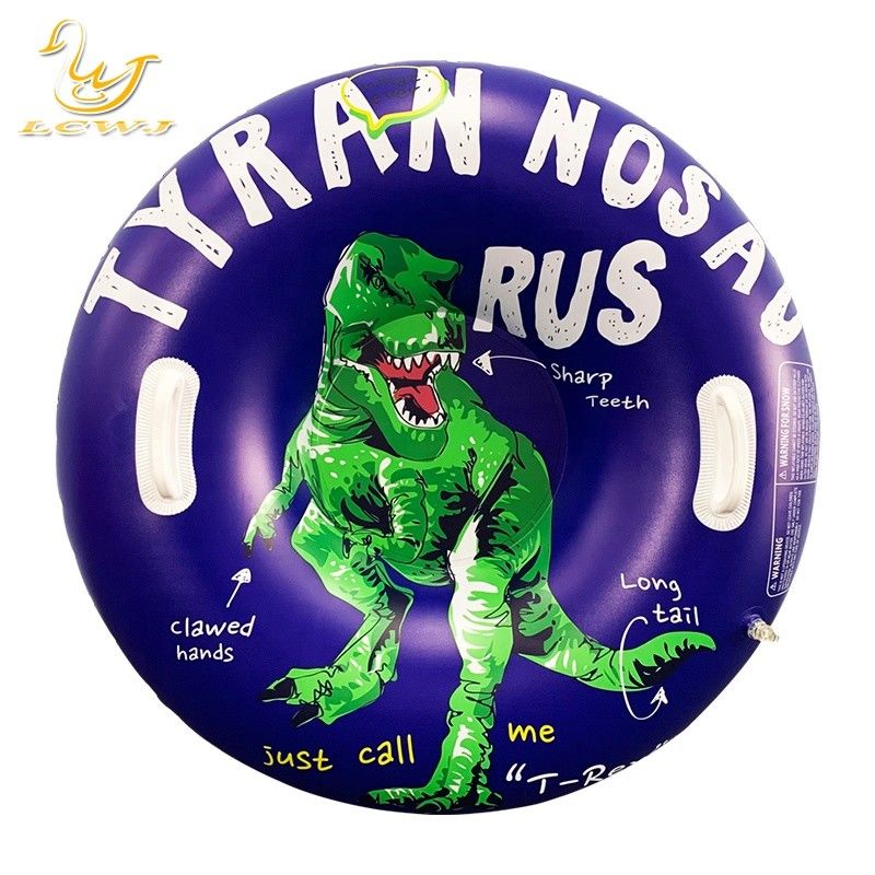 LC Enfants en plein air Hiver amusant Dinosaure T-rex traîneau de neige pliable Adulte Traîneau de neige portable Pvc Snow Tube