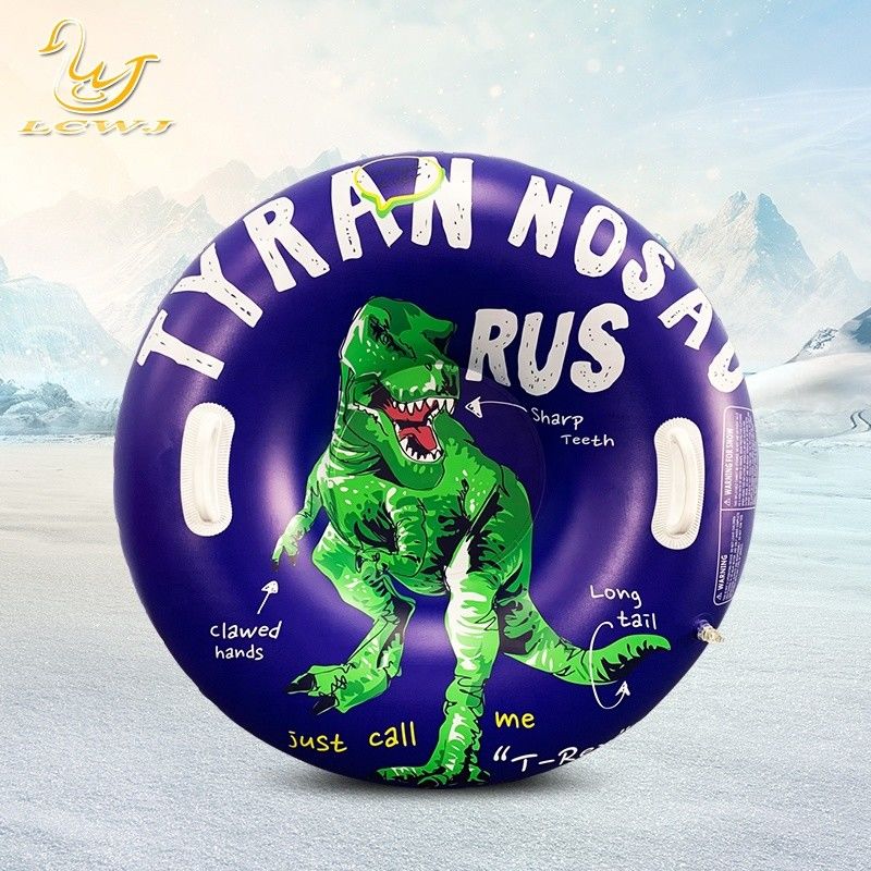 LC Enfants en plein air Hiver amusant Dinosaure T-rex traîneau de neige pliable Adulte Traîneau de neige portable Pvc Snow Tube