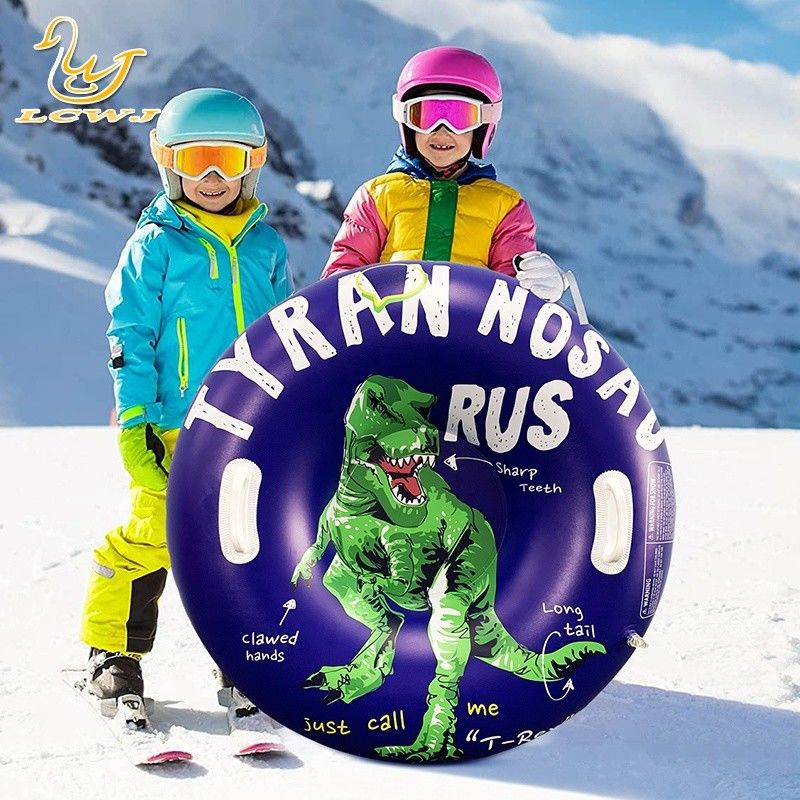 LC Enfants en plein air Hiver amusant Dinosaure T-rex traîneau de neige pliable Adulte Traîneau de neige portable Pvc Snow Tube