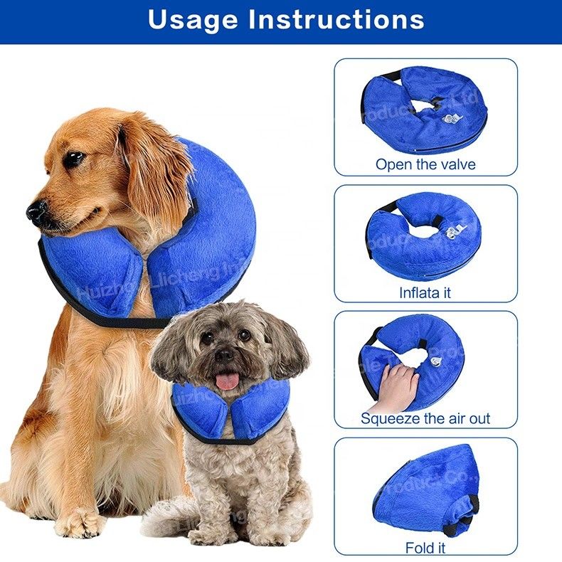 Collier gonflable pour animaux de compagnie de taille personnalisée Collier de récupération doux pour chats