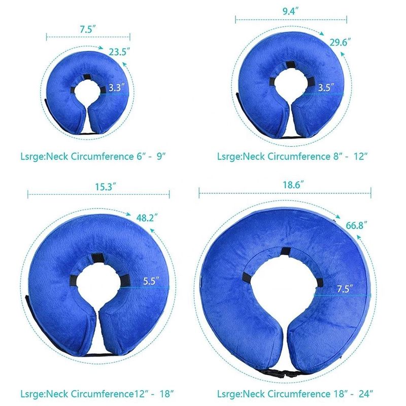 Collier gonflable pour animaux de compagnie de taille personnalisée Collier de récupération doux pour chats