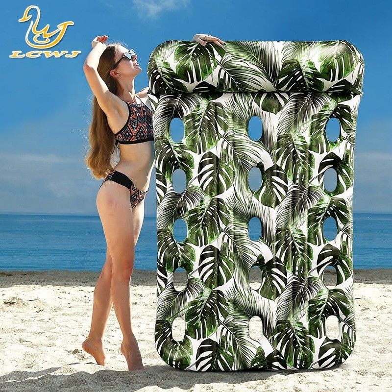 La plage d'été Lc surdimensionnée Double fauteuil roulant Plage de bronzage Plage flottante Plateaux d'eau Plage gonflable pour adultes