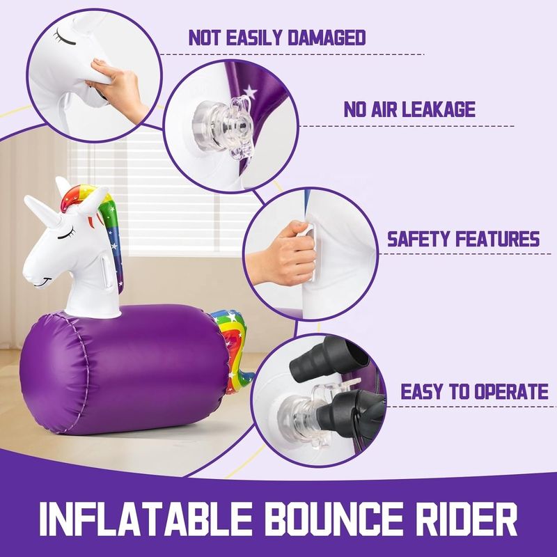 Unicorn et Dino Sautant jouets gonflables Ride sur Bouncer Hopper Cheval pour la performance