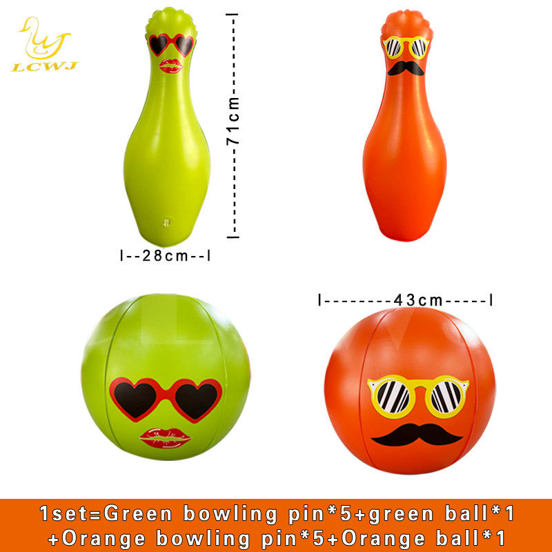 Unisexe LC Colorié amusant Grand jardin Jeux extérieurs Jumbo Bowling Ball et broches Inflatable enfants Bowling Set