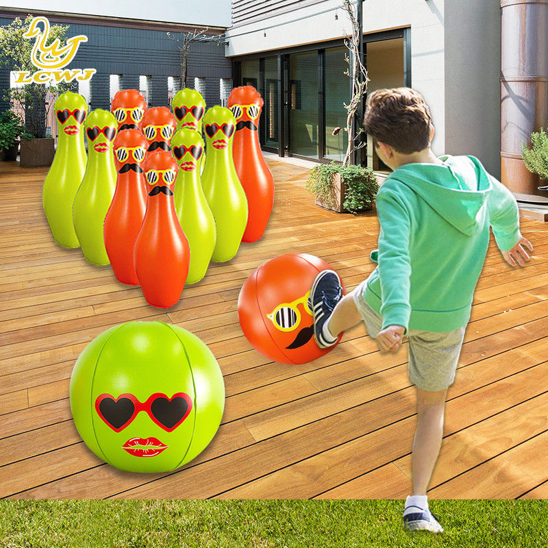 Unisexe LC Colorié amusant Grand jardin Jeux extérieurs Jumbo Bowling Ball et broches Inflatable enfants Bowling Set