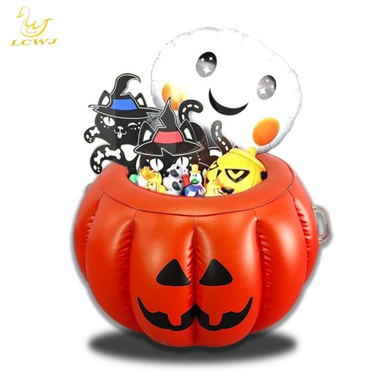 LC Halloween Pumpkin Servant Buffet Bar Refroidisseur de nourriture Contenant de boisson Porte-glace gonflable Pour la fête de la piscine de barbecue d'été