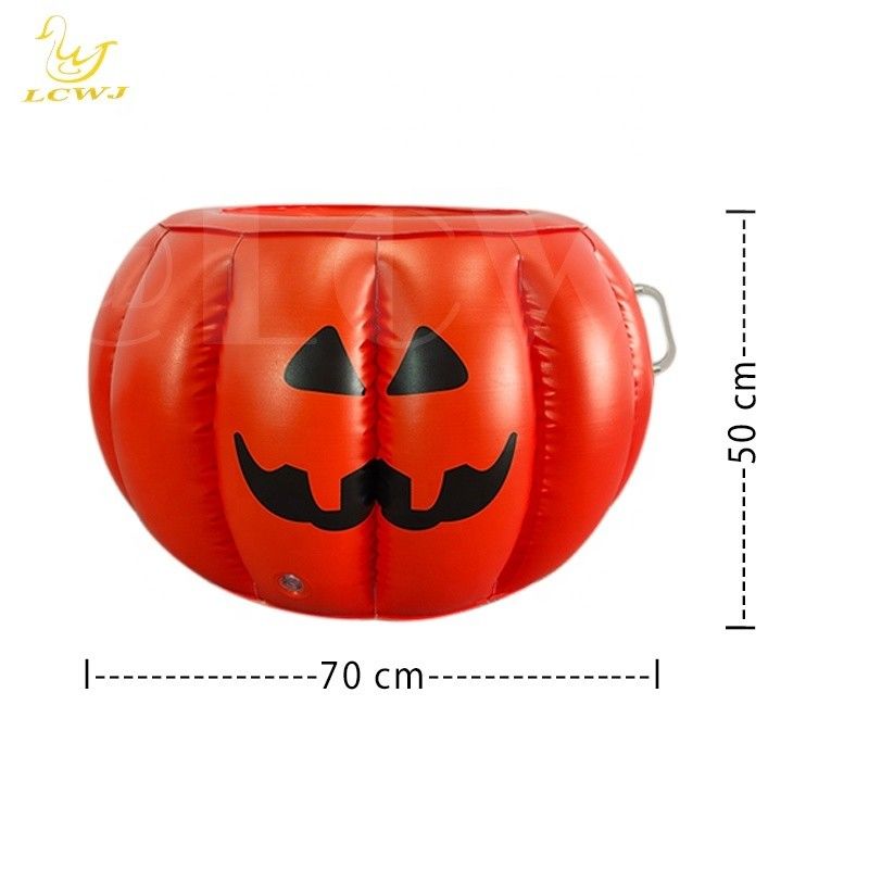 LC Halloween Pumpkin Servant Buffet Bar Refroidisseur de nourriture Contenant de boisson Porte-glace gonflable Pour la fête de la piscine de barbecue d'été