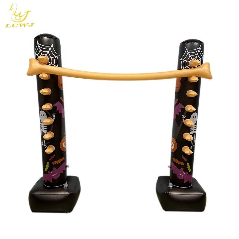 Jeux de jardin intérieurs de vacances amusant lumineux décor d'Halloween jeu de limbes gonflable avec lumière LED pour les adultes et la famille